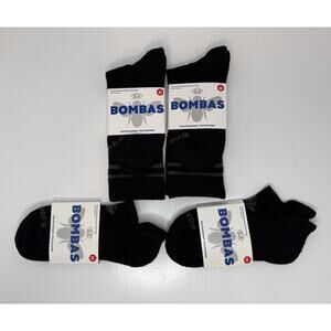 Bombas Performance Socks Black Medium Cushion Arch Support 2 Crew & 2 No Show